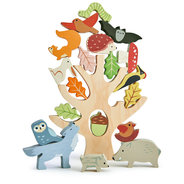 Tender Leaf Toys Stacking Forest wooden stacking toy with woodland animals